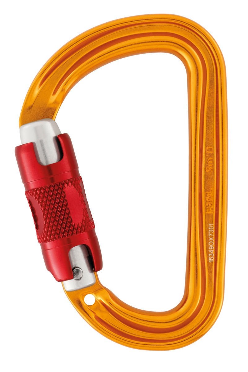 Petzl Sm'D Carabiner - Versatile, Lightweight, Compact, D-Shaped Locking Carabiner for Rock and Ice Climbing - Twist-Lock - 3-Pack - Image 2